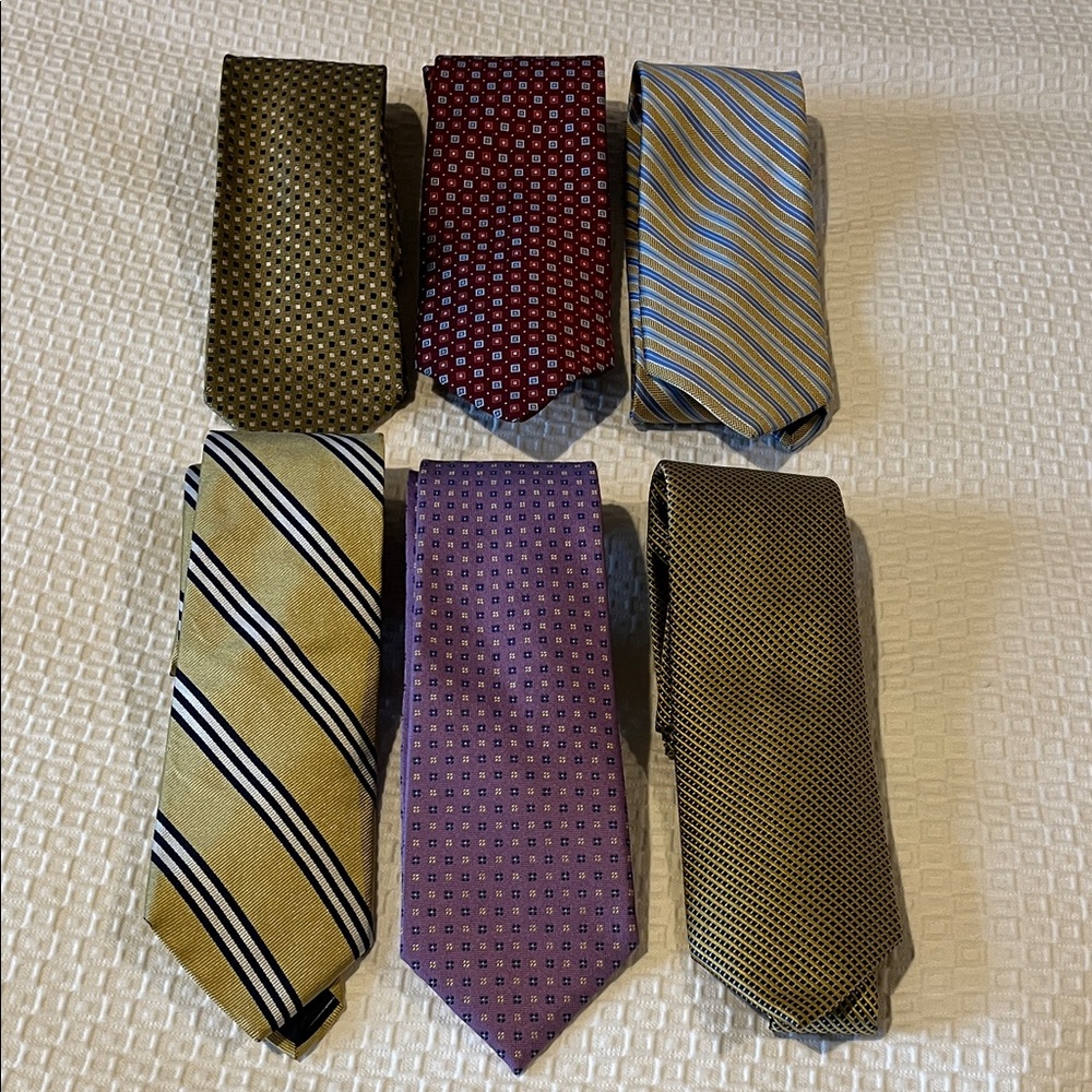 Brooks Brothers Tie Collection - Bundle of 6, 100%Silk